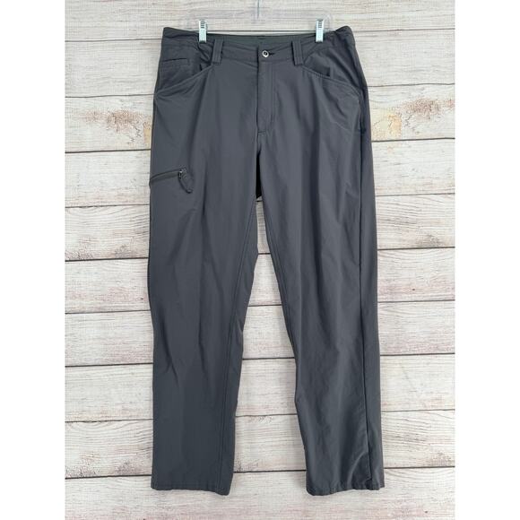 Patagonia Quandry Hiking Cargo Pants Mens 36 Gray 6 Pocket Internal Drawstring - Picture 1 of 11
